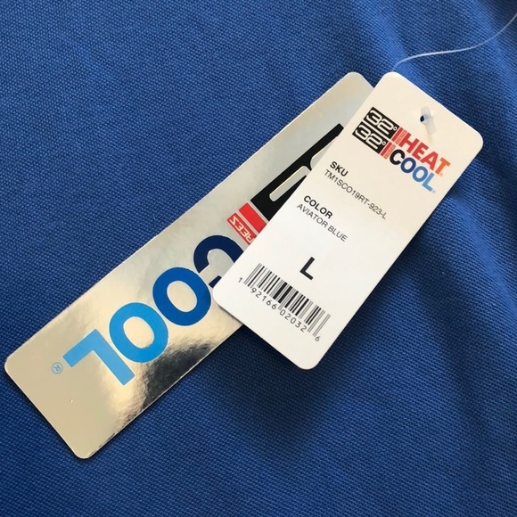 NWT 32 Degrees Mens Polo Sz L Blue Business Casual Work Job Basic Minimalist - Picture 2 of 9